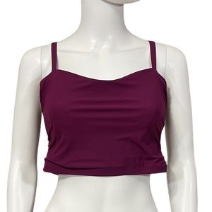 Athleta swim shirred bra long lined bikini top velvet plum